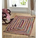 About Home Jute Cotton Chindi RAG RUG hand made braided rectangular in many sizes