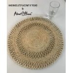 Hand Made Jute Place mat , 38cm 15"round (Natural Jute) - Image 4
