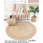 About Home jute rug round color natural jute
