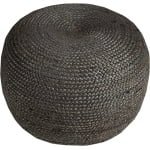 Natural Hand Braided 100% Jute Pouf / Ottoman / Footstool - Suitable for Living Room, Bedroom, Patio, Kids Room (Seat for kids) - Size 50 L x30 W x30 H cm (CHARCOAL)