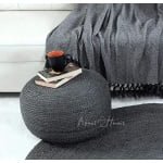 Natural Hand Braided 100% Jute Pouf / Ottoman / Footstool - Suitable for Living Room, Bedroom, Patio, Kids Room (Seat for kids) - Size 50 L x30 W x30 H cm (CHARCOAL) - Image 4