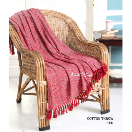 About Home Cotton Rich Herringbone Blanket Throw, Settee Cover