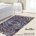 handwoven cotton rug, Boho Rug, Printed Decorative living room, bedroom rug. (PERU) - Image 7