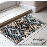 handwoven cotton rug, Boho Rug, Printed Decorative living room, bedroom rug. (AZTEC) - Image 6
