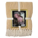Herringbone Cotton Combo Throw,  (62"x75" 157x190cm) 100% Cotton - Image 3
