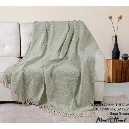 Herringbone Cotton Throw, 62"x75