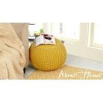 About Home Luxury Knitted Footstool ,Chunky Bean Bag Pouffe (18"x18"x14") - Image 5