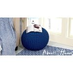 About Home Luxury Knitted Footstool ,Chunky Bean Bag Pouffe (18"x18"x14") - Image 6