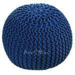 About Home Luxury Knitted Footstool ,Chunky Bean Bag Pouffe (18"x18"x14") - Image 7