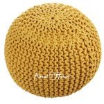 About Home Luxury Knitted Footstool ,Chunky Bean Bag Pouffe (18"x18"x14") - Image 2