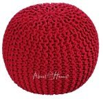 About Home Luxury Knitted Footstool ,Chunky Bean Bag Pouffe (18"x18"x14") - Image 3