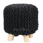 About Home Hand Knotted wooden stools (35cm x 35cm x 35 cm)/ (14"x14"x14") - Image 3