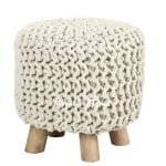 About Home Hand Knotted wooden stools (35cm x 35cm x 35 cm)/ (14"x14"x14") - Image 5