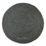 About Home 100% hand braided Round JUTE Rug made of Natural jute fibers (Grey) - Image 3