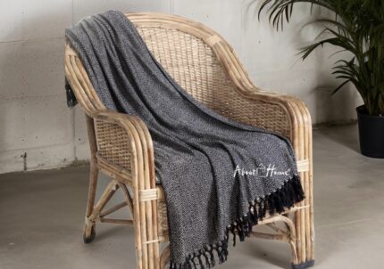 Black Herringbone 50x60